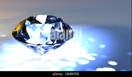 Classic diamond 3D render Foto Stock