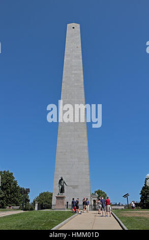 Il monumento di Bunker Hill, Boston, Massachusetts, Stati Uniti. Foto Stock