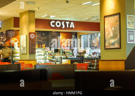 Costa, M6 della stazione di servizio, Burton. Foto Stock