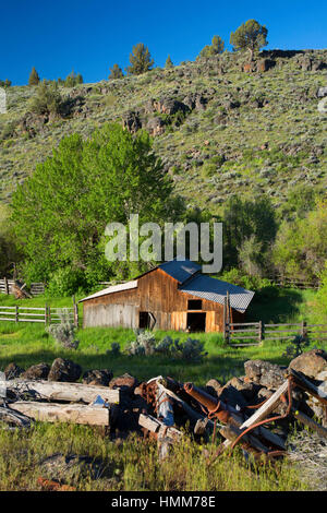 Granaio, Riddle Fratelli Ranch Distretto Storico Nazionale, Donner und Blitzen selvatica e Scenic River, Steens Mountain gestione di Cooperative e Protectio Foto Stock