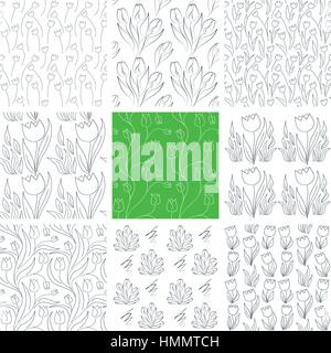 I tulipani Seamless schemi impostati Illustrazione Vettoriale