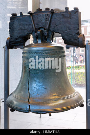 Liberty Bell, Independence National Historic Park, Philadelphia, Pennsylvania, STATI UNITI D'AMERICA Foto Stock