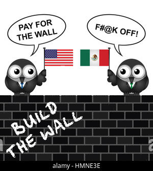 La rappresentanza degli Stati Uniti d'America muro di frontiera con il Messico e chi sta andando a pagare per essa Foto Stock