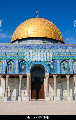 Ingresso della Cupola della Roccia sulla Spianata delle Moschee di Gerusalemme, Israele Foto Stock