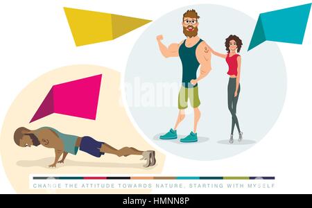 I caratteri sono atleti Illustrazione Vettoriale