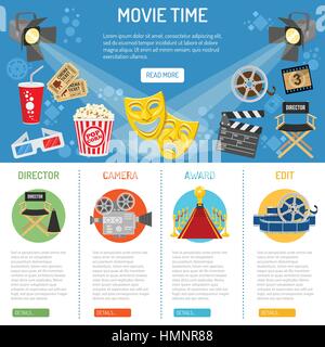 Cinema e Film infographics Illustrazione Vettoriale