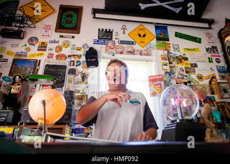 L'autore David Hatcher Childress al mondo Explorers Club in Kempton, Illniois. Foto Stock