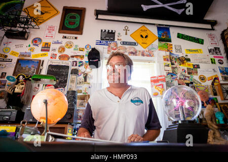 L'autore David Hatcher Childress al mondo Explorers Club in Kempton, Illniois. Foto Stock