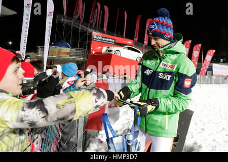 ZAKOPANE, Polonia - 24 gennaio 2016: FIS Ski Jumping World Cup a Zakopane o/p KAMIL STOCH Foto Stock
