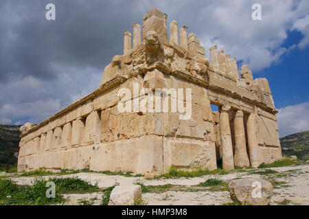 Qasr al Abd, (Palazzo di slave) in Iraq al Amir in Amman, Giordania. Fu costruito nel periodo ellenistico Foto Stock