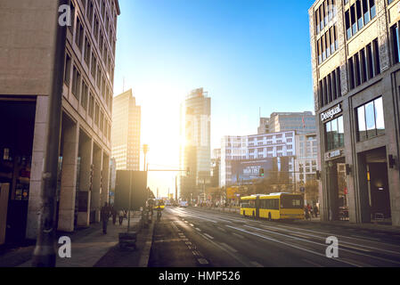 Berlino, Germania - 22 gennaio 2017. La potsdamer platz è uno dei luoghi più importanti di Berlino. Situato nel quartiere di Mitte e è un attirare Foto Stock