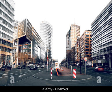 Berlino, Germania - 22 gennaio 2017. La potsdamer platz è uno dei luoghi più importanti di Berlino. Situato nel quartiere di Mitte e è un attirare Foto Stock