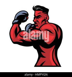 MMA UFC Fighter Mascot illustrazione vettoriale Illustrazione Vettoriale