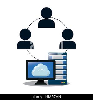 Ottimizzazione e tuning computer icona database Illustrazione Vettoriale