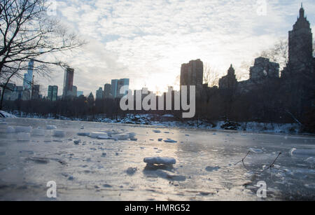 Inverno a Central Park di New York City Foto Stock