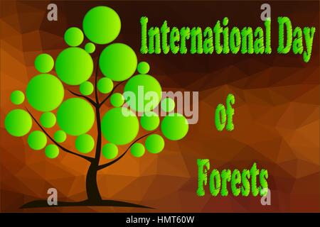 Giornata internazionale delle foreste, sfondo naturale Illustrazione Vettoriale