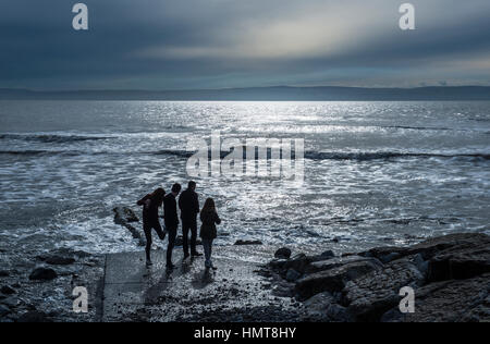 Llantwit Major Beach in Glamorgan Heritage costa sud del Galles Foto Stock