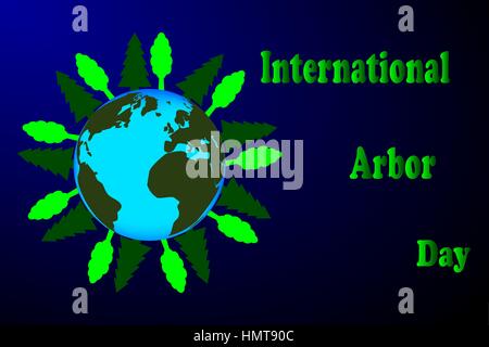 International Arbor Day, sfondo naturale Illustrazione Vettoriale