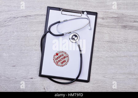Felice del medico scheda di giorno. Foto Stock