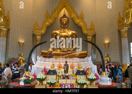 Statua del Buddha, Tempel des Goldenen Buddha Wat Traimit, Bangkok, Thailandia, Asien | statua del Buddha, il Golden Budda tempio Wat Traimit, Bangkok, Th Foto Stock