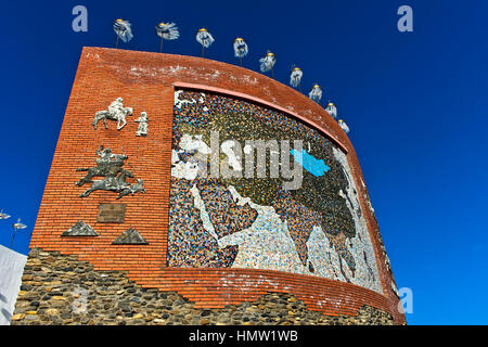 Grande mappa imperiale monumento, Kharkhorin, Mongolia Foto Stock