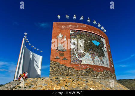 Grande mappa imperiale monumento, Kharkhorin, Mongolia Foto Stock