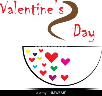 Tazza di amore e caffè Illustrazione Vettoriale