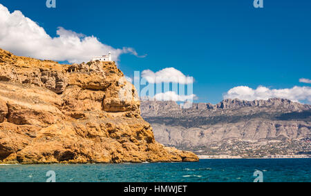 Costa Blanca si riferisce a oltre 200 chilometri di costa mediterranea nella provincia di Alicante, sulla costa sud-orientale della Spagna. Foto Stock