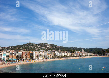 In Spagna, in Catalogna, Lloret de Mar, località turistica sulla Costa Brava a mare mediterraneo Foto Stock