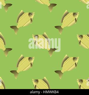 Pesce Carpa modello senza giunture Illustrazione Vettoriale