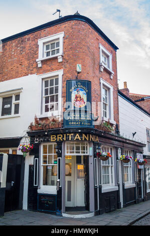 Esterno della Britannia Inn, Boston, Lincolnshire, Inghilterra Foto Stock