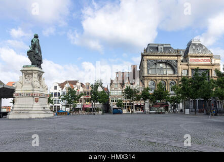 Vrijdagmarkt Gent Belgio Foto Stock