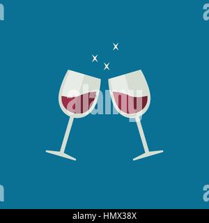 Clink bicchieri di vino Illustrazione Vettoriale