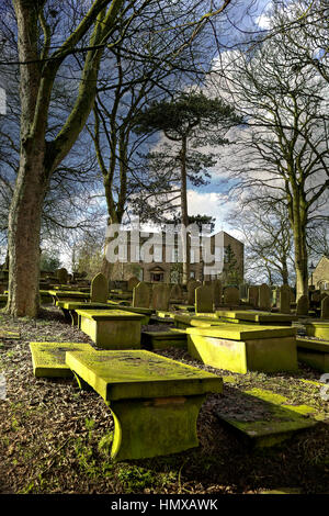 La vecchia canonica in Haworth casa delle sorelle Bronte West Yorkshire. Foto Stock