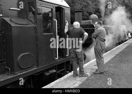 Walllingford Oxford Regno Unito volontari al Cholsey e Wallingford ferroviaria patrimonio di lavoro e preparare i treni a vapore. Foto Stock