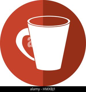 Caffè americano di tazza di panna-l'icona circolare ombra Illustrazione Vettoriale