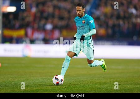 Madrid, Spagna. Il 1° febbraio 2017. Neymar (Barcellona) Calcio/Calcetto : Spagnolo 'Copa del Rey' match tra Atletico de Madrid 1-2 FC Barcellona a Vicente Calderón Stadium di Madrid in Spagna . Credito: Mutsu Kawamori/AFLO/Alamy Live News Foto Stock