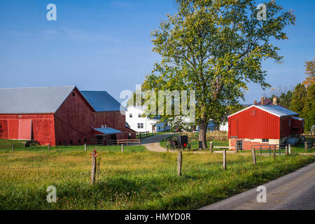 Una fattoria Amish home nei pressi di Berlino, Ohio, Stati Uniti d'America. Foto Stock