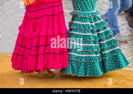 Donna abiti di flamenco Foto Stock