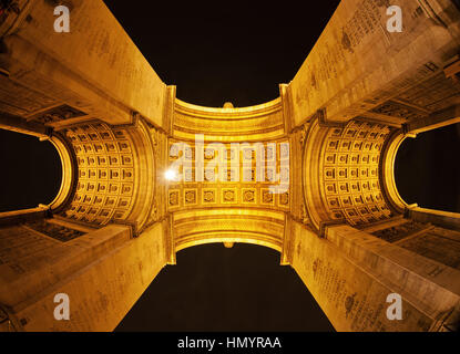 Sotto l'Arc de Triomphe Foto Stock