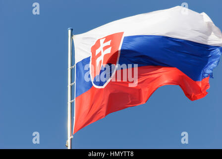 Bratislava (Pressburg): Bandiera della Slovacchia, , , la Slovacchia Foto Stock