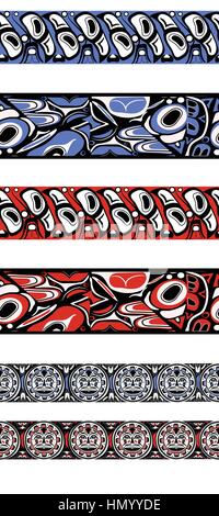 Grande serie abstract sfondo rosso dei nativi americani Illustrazione Vettoriale