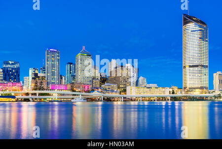 Brisbane cityscape al crepuscolo Foto Stock