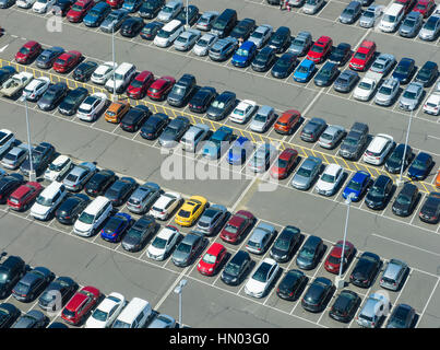 Vista aerea del parco auto Foto Stock