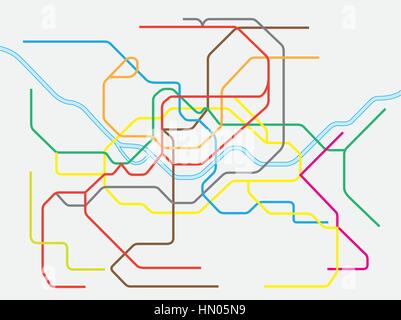 Coloratissima seoul metropolitana mappa.eps Illustrazione Vettoriale