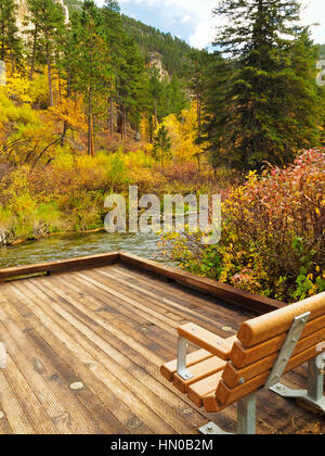 Lunga Valle Area picnic, Spearfish Creek, Spearfish Canyon, Black Hills, Spearfish, Dakota del Sud, STATI UNITI D'AMERICA Foto Stock