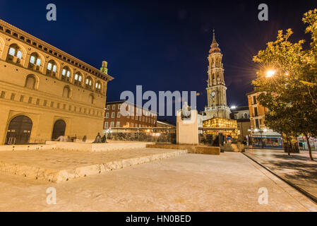 Catedral del Salvador de Zaragoza Foto Stock