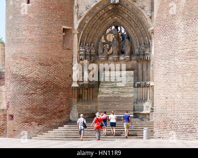 Ingresso principale e passaggi, Cathédrale de Sainte-Cécile, Albi, Francia Foto Stock