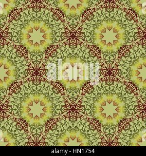 Orientale floreale seamless pattern. fiori ornamentali geometrici background etnico floreale piastrellate ornamento con fiori. arabo musulmano motivo fioriscono per Illustrazione Vettoriale