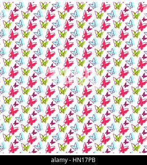 Seamless Bright Primavera Estate Pattern a farfalla Illustrazione Vettoriale